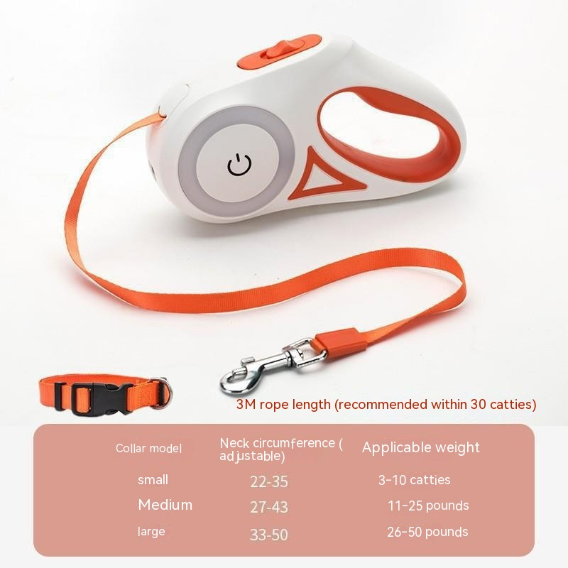Glowing Retractable Dog Leash