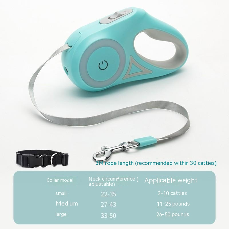 Glowing Retractable Dog Leash