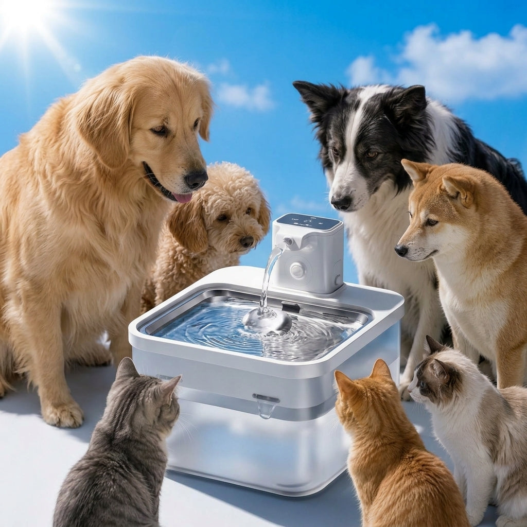 Motion-Activated Pet Water Fountain – Wireless & Stainless Steel